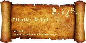 Mihalko Ábel névjegykártya